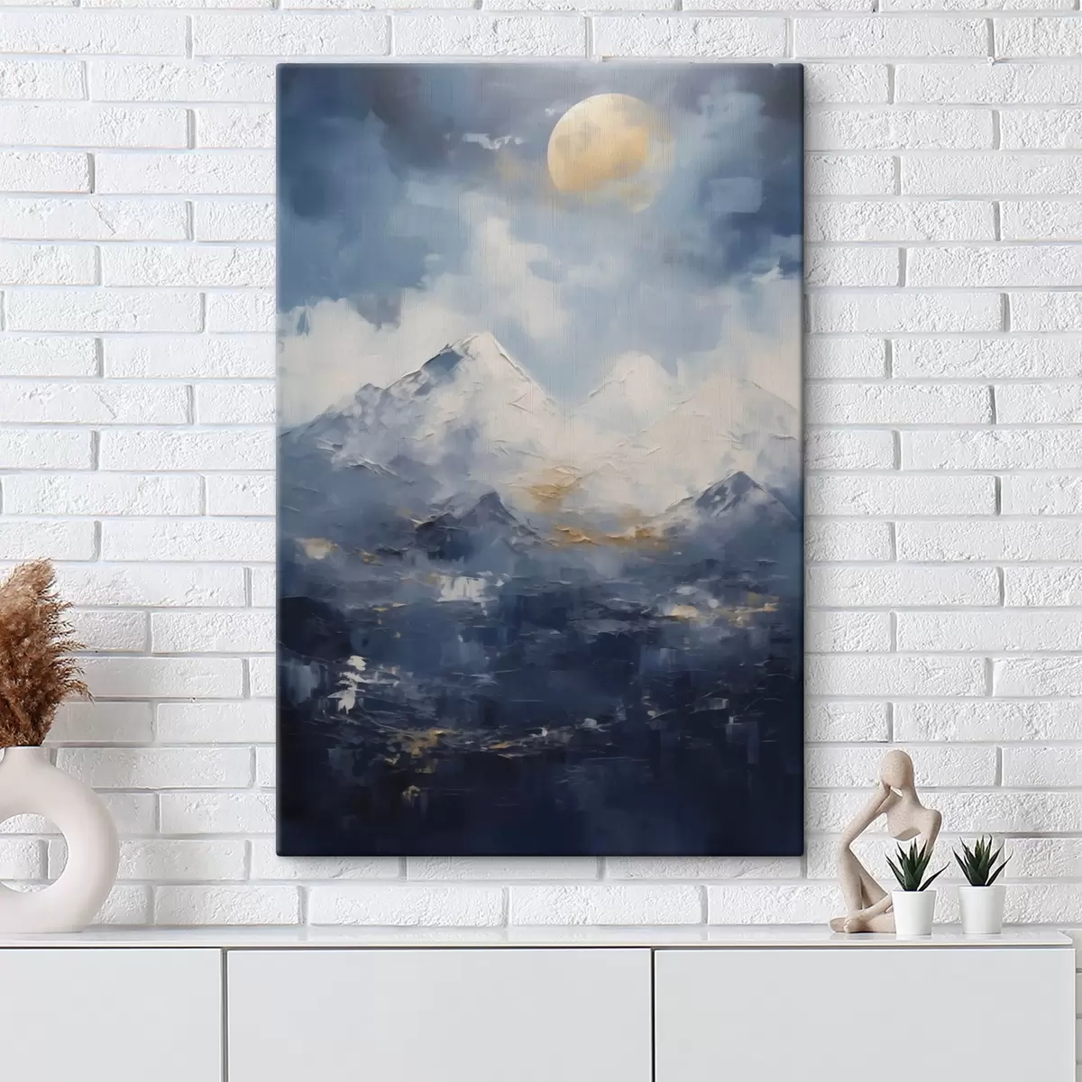 Quadro Paesaggio montano notturno, imitazione di un dipinto nr. s51165