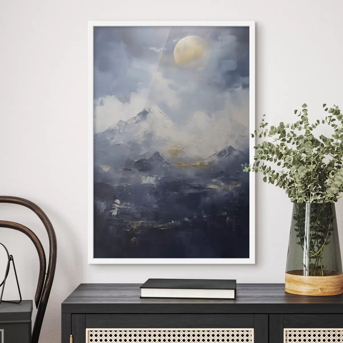 Poster Paesaggio montano notturno, imitazione di un dipinto f51165