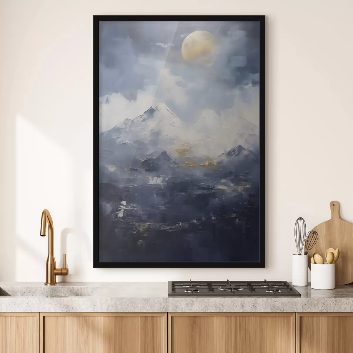 Poster Paesaggio montano notturno, imitazione di un dipinto f51165
