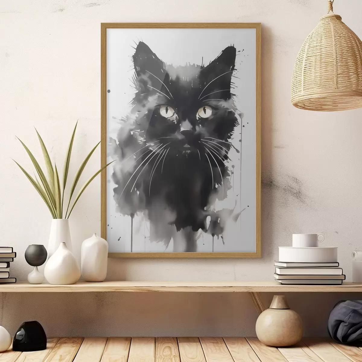 Poster Ritratto di un gatto, imitazione di un dipinto f51169