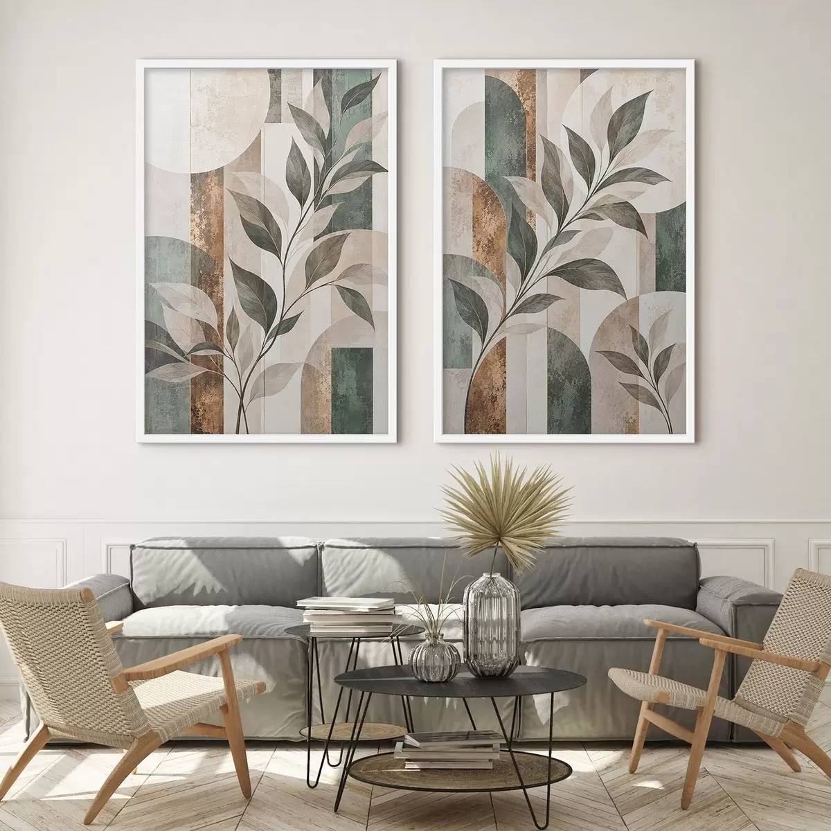Poster Astrazione con un ramo di foglie d31117