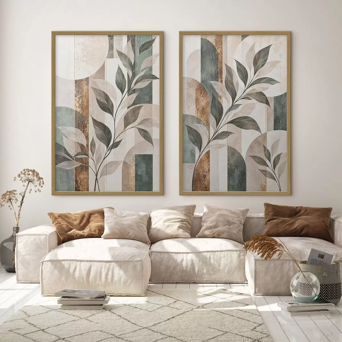 Poster Astrazione con un ramo di foglie d31117