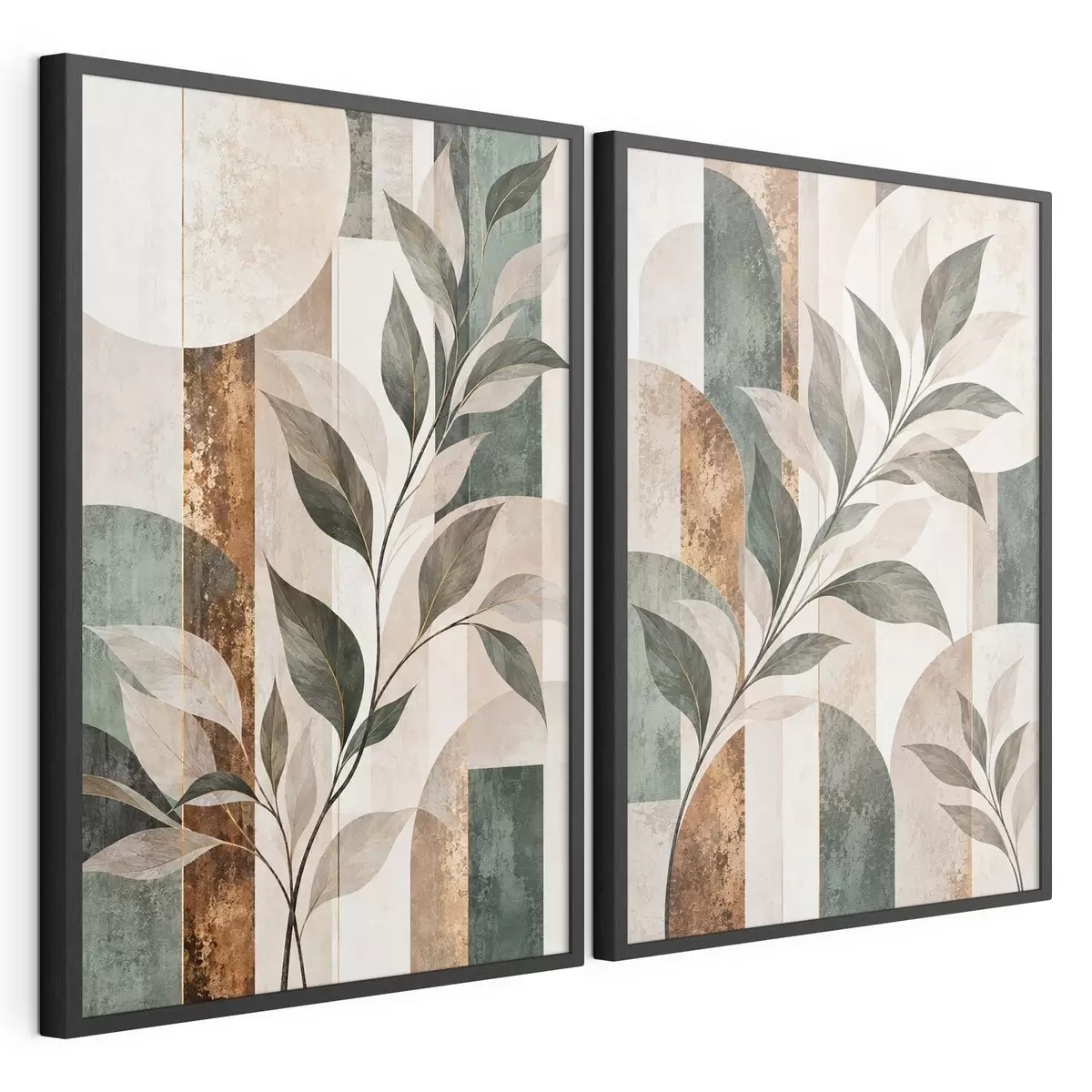 Poster Astrazione con un ramo di foglie d31117
