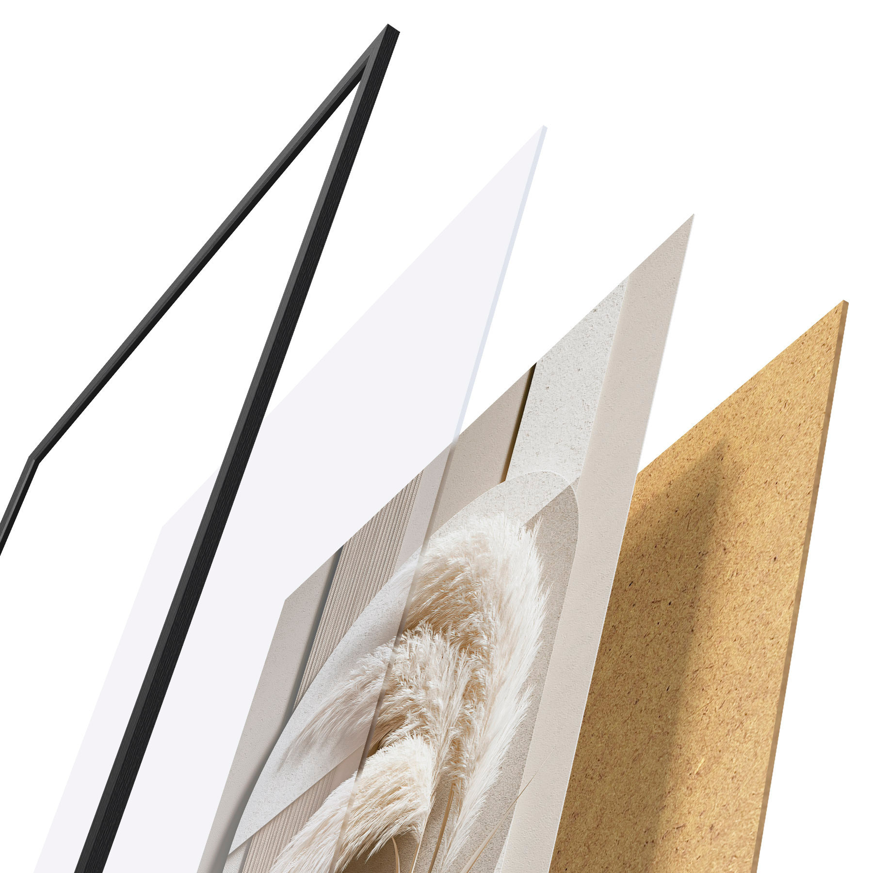 Poster Erba della pampa e archi geometrici f50869