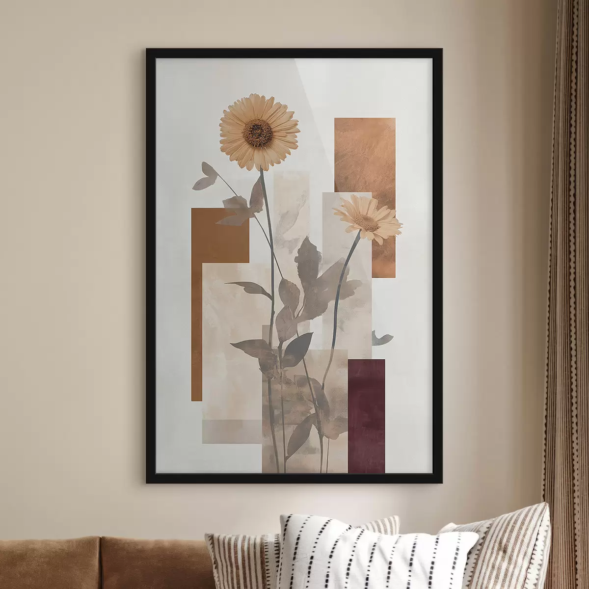 Poster Fiori e forme geometriche f51179