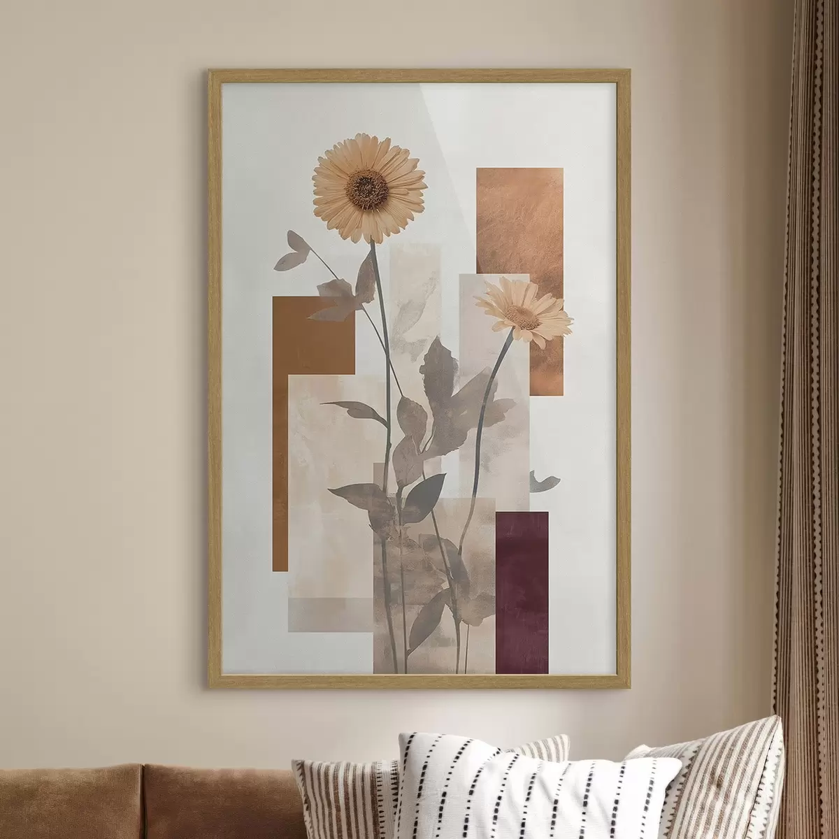 Poster Fiori e forme geometriche f51179