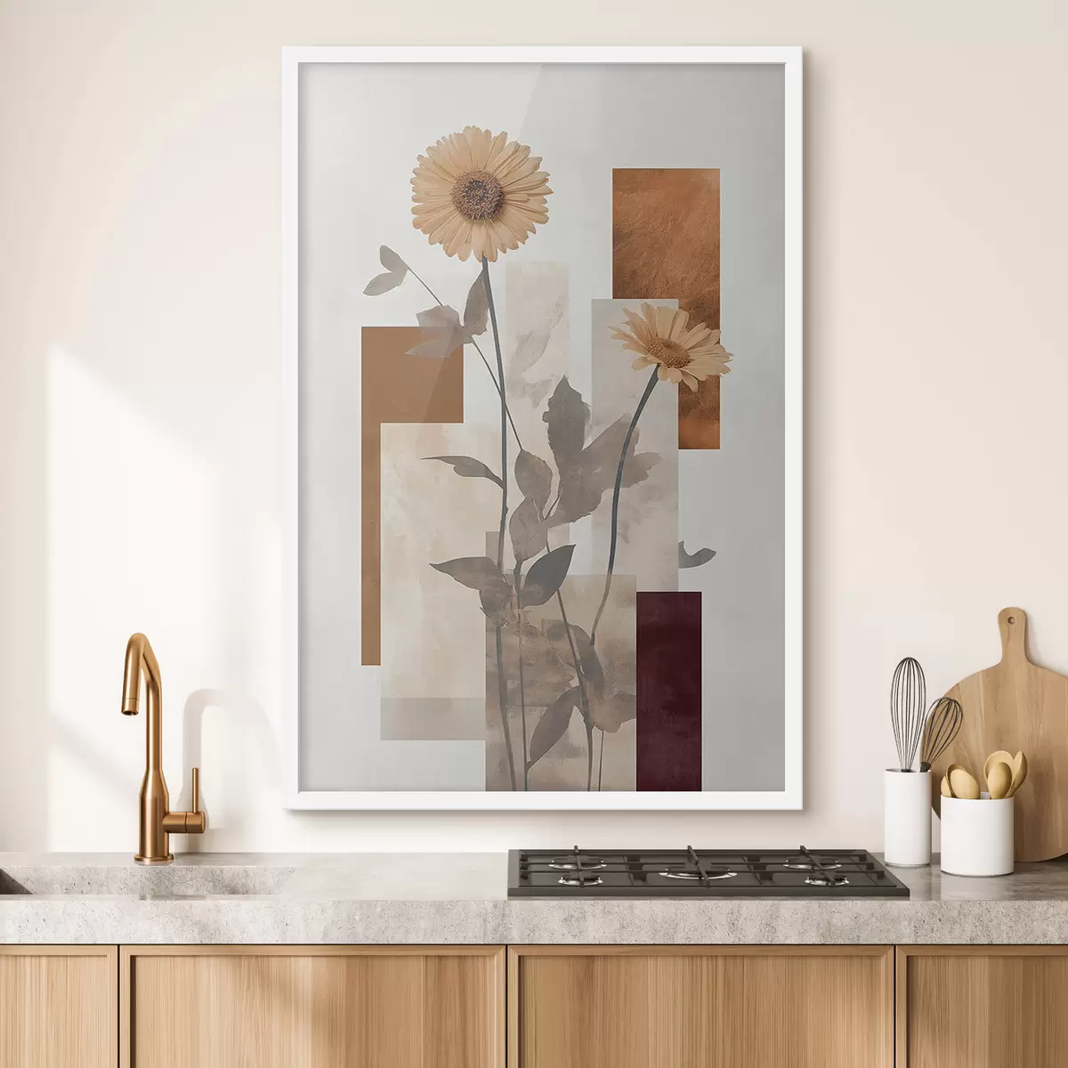 Poster Fiori e forme geometriche f51179