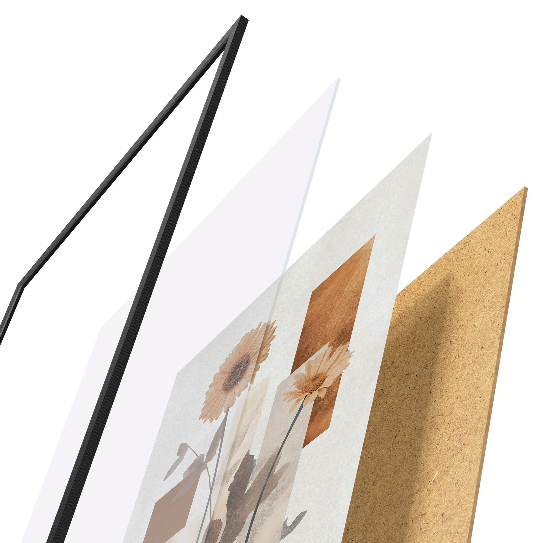 Poster Fiori e forme geometriche f51179