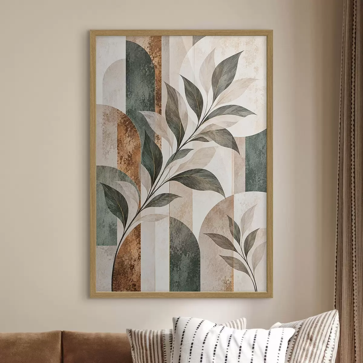 Poster Astrazione con un ramo di foglie f51181