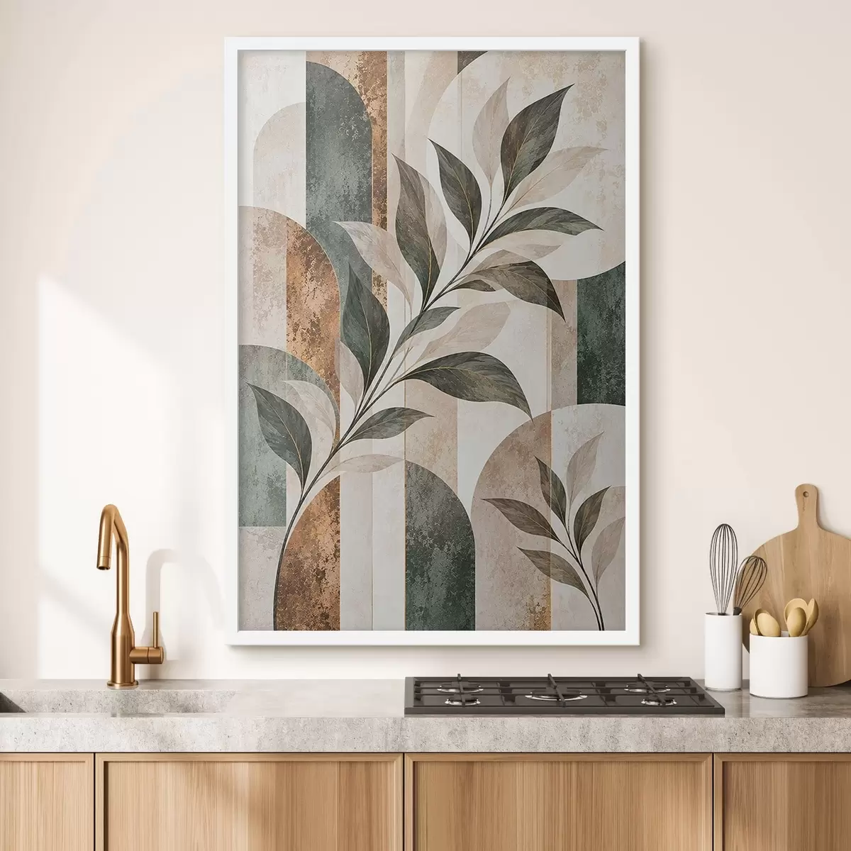 Poster Astrazione con un ramo di foglie f51181