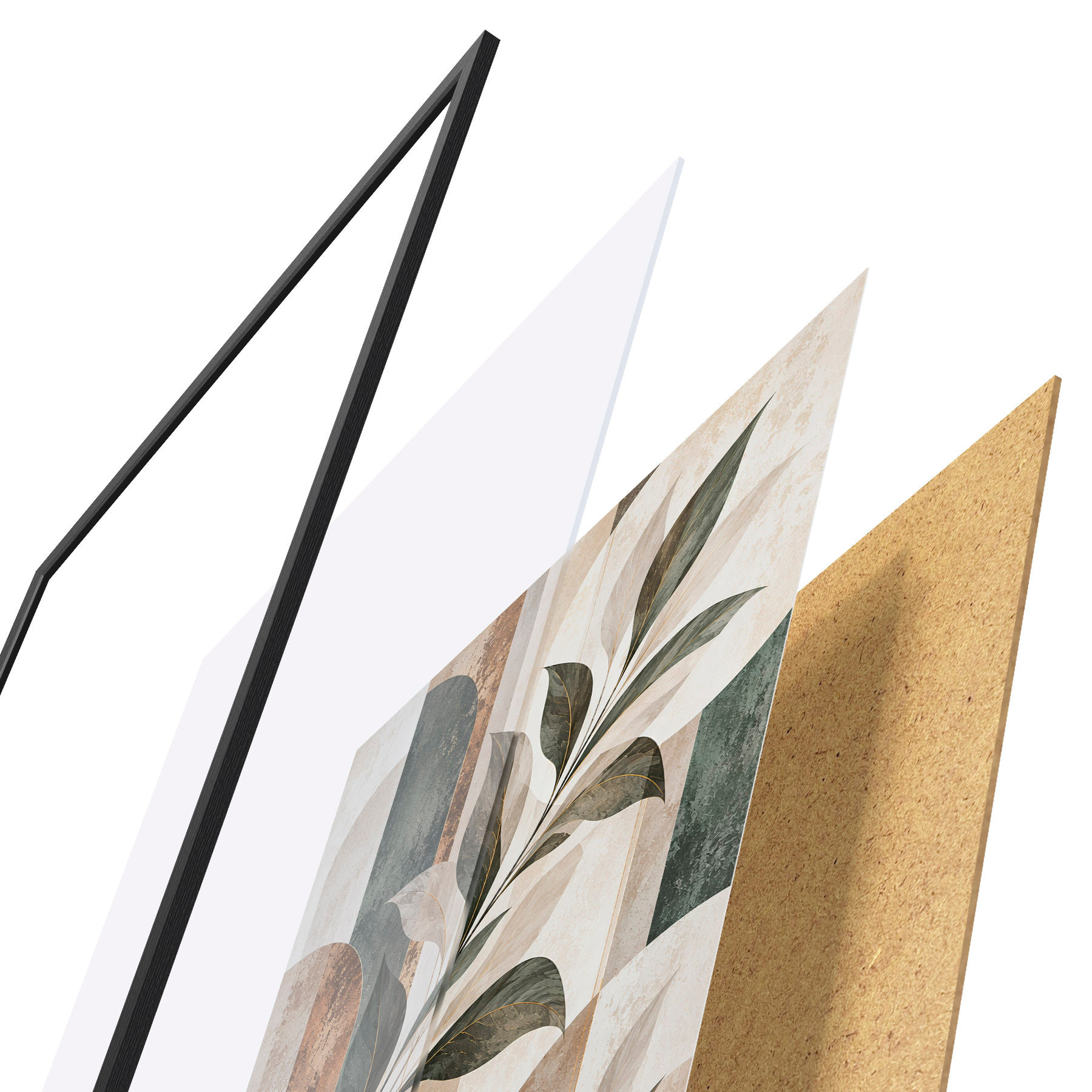 Poster Astrazione con un ramo di foglie f51181