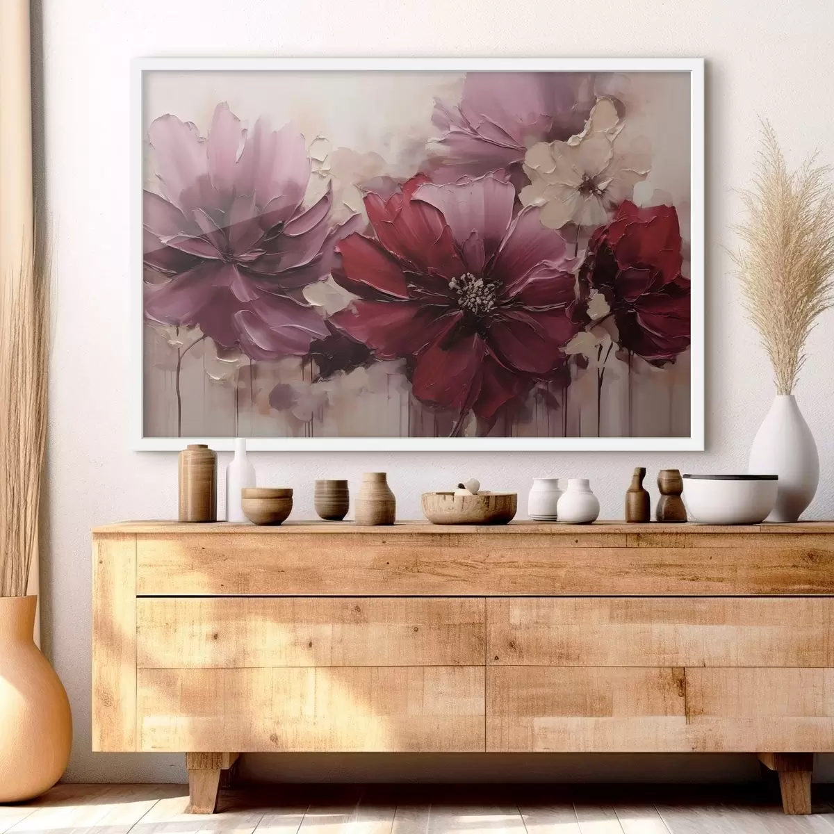Poster Dalie dal colore intenso bordeaux e color cipria f51086