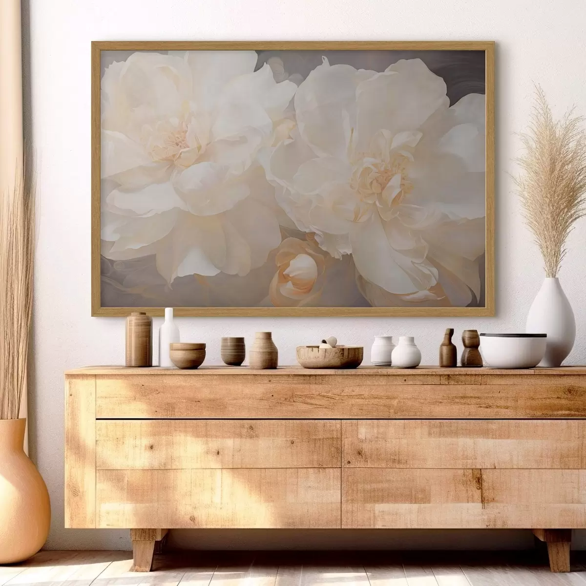 Poster Primo piano su due peonie chiare f51088