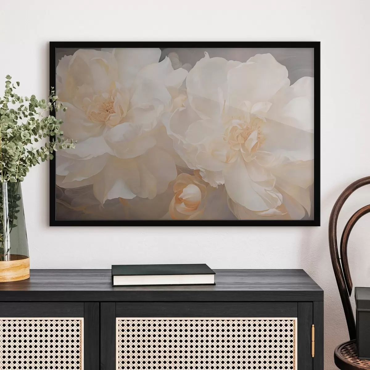 Poster Primo piano su due peonie chiare f51088