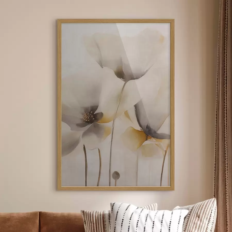 carta da parati Papaveri ariosi in tonalità beige nr. f51090