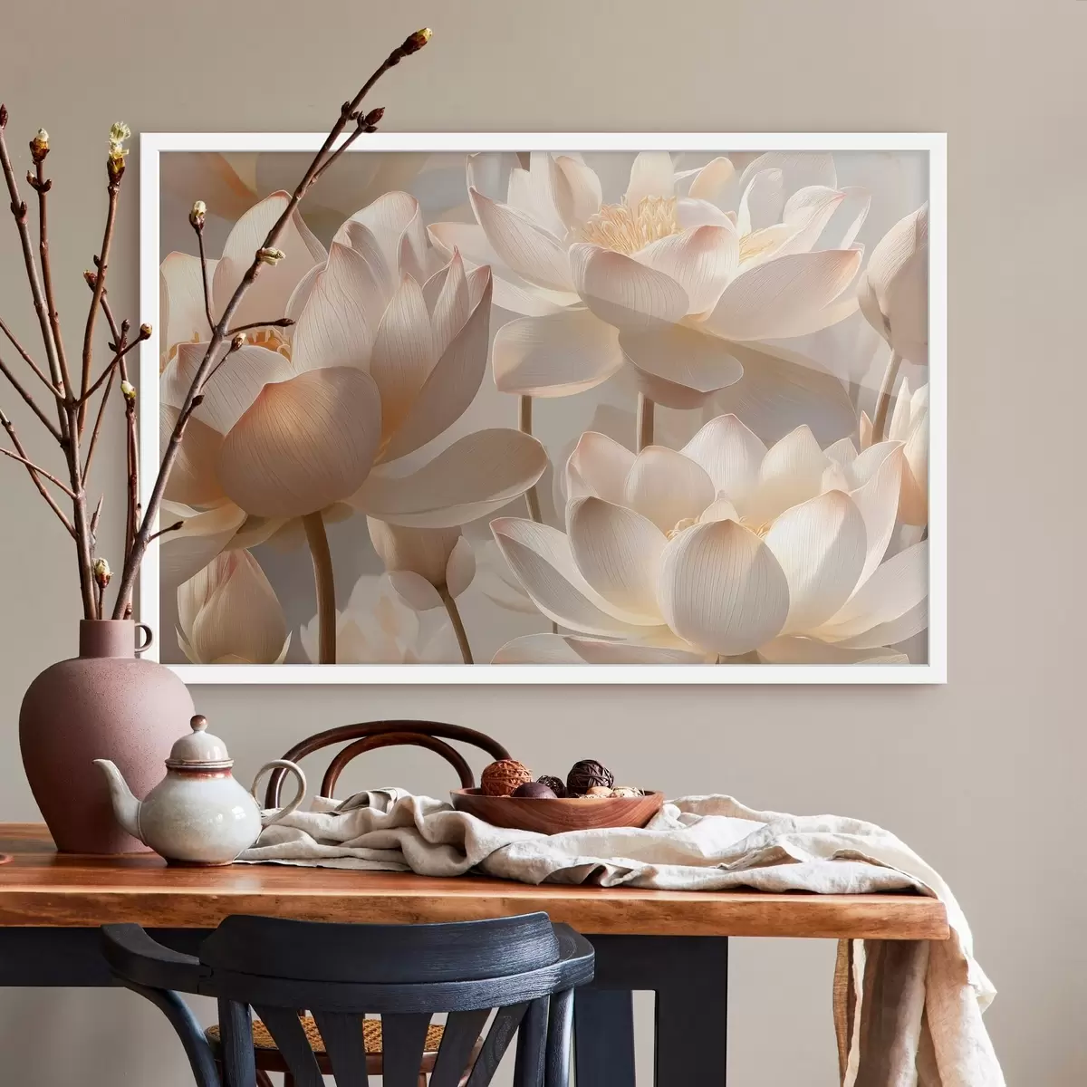 Poster Delicate ninfee e fiori di loto f51092