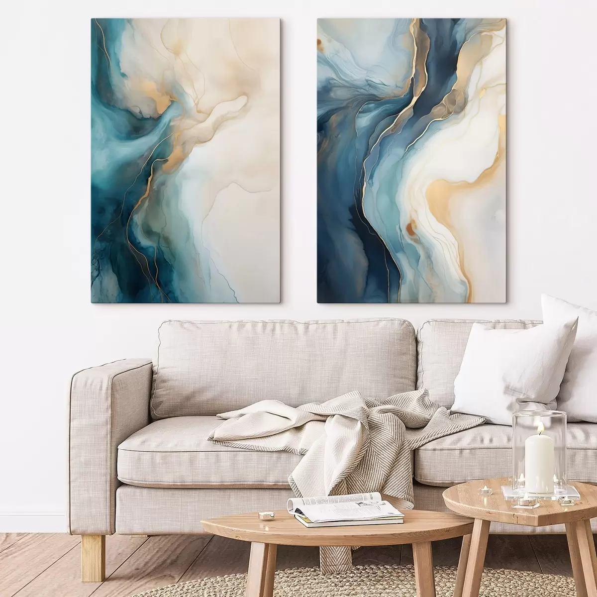 Quadro Onde di marmo azzurro e smeraldo nr. m31088