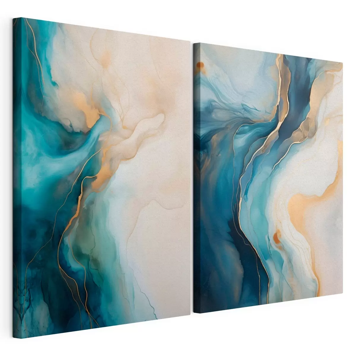 Quadro Onde di marmo azzurro e smeraldo nr. m31088