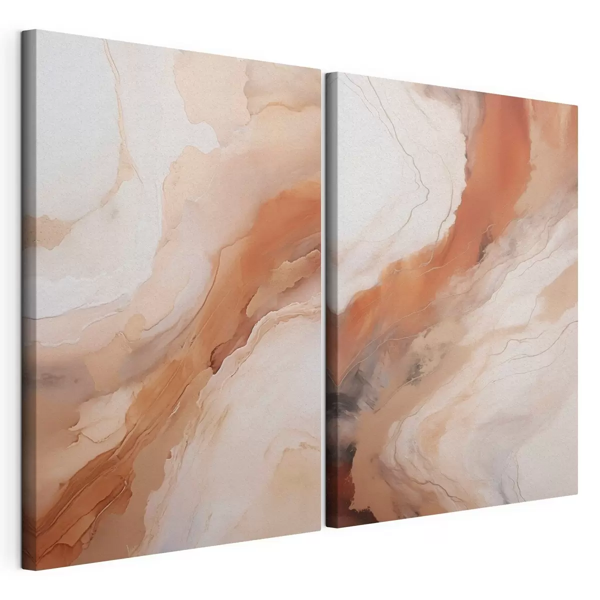Quadro Strati di arte fluida nei toni del beige e della terracotta nr. m31089