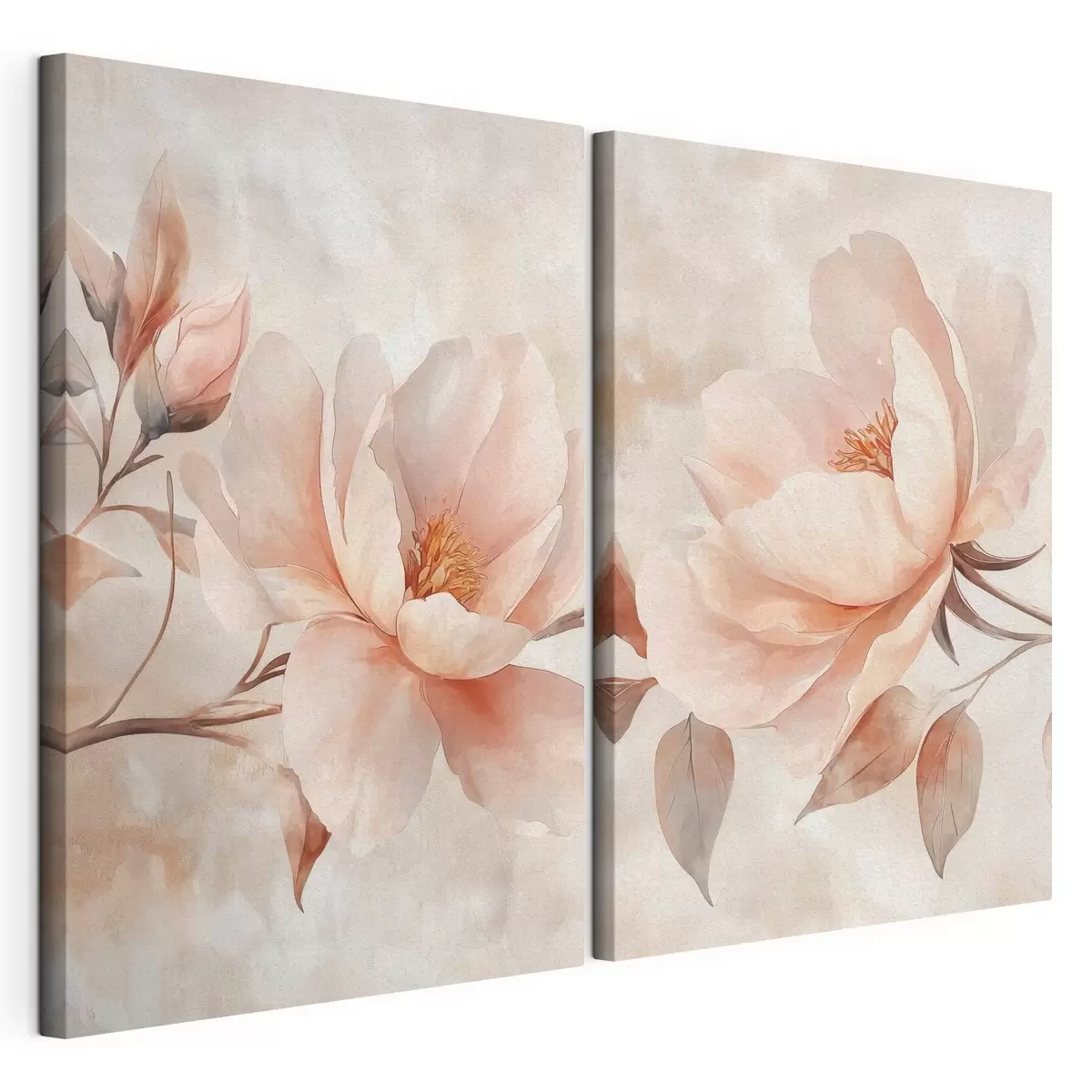 Quadro Peonie in acquerello in polvere nr. m31091