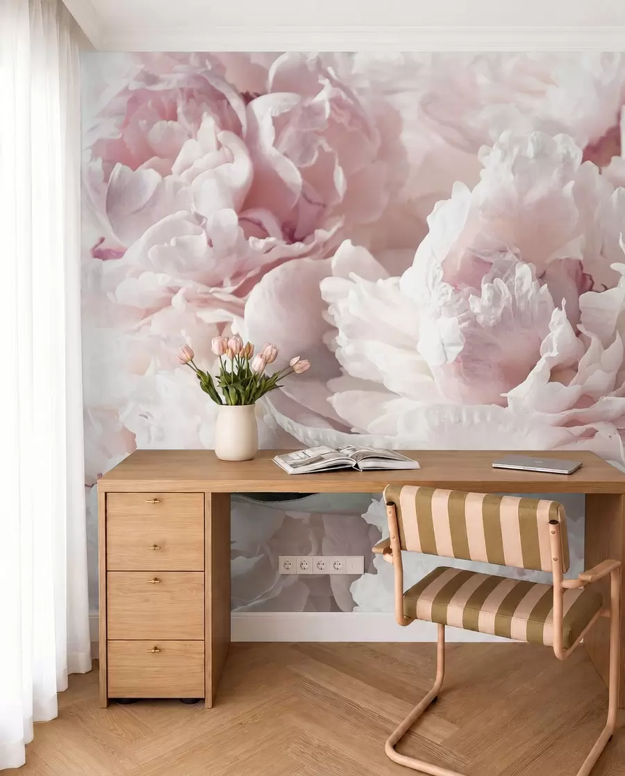 Carta da parati Floreale Peonie rosa pallido n. u59600