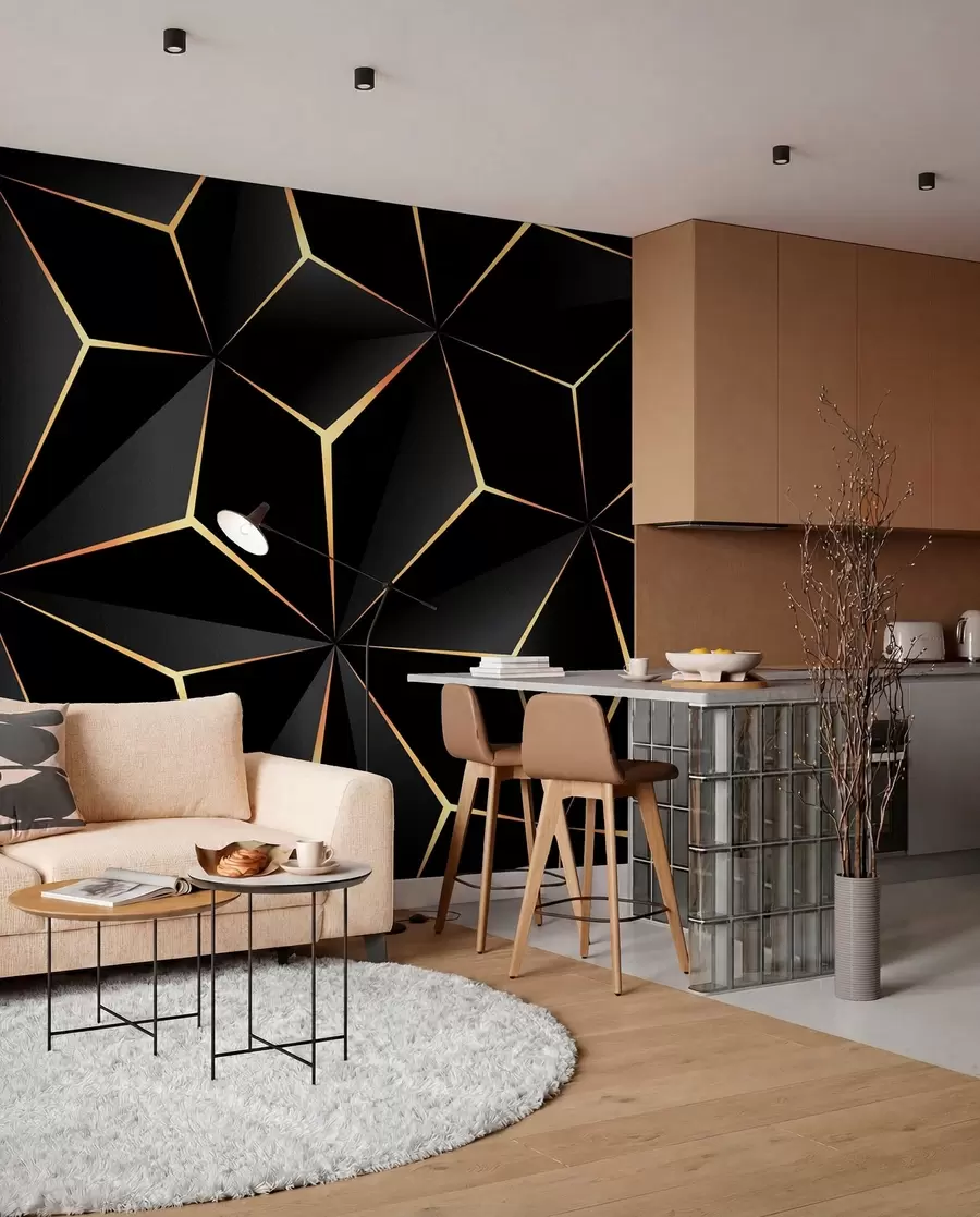 Carta da parati 3D Triangolo nero 
