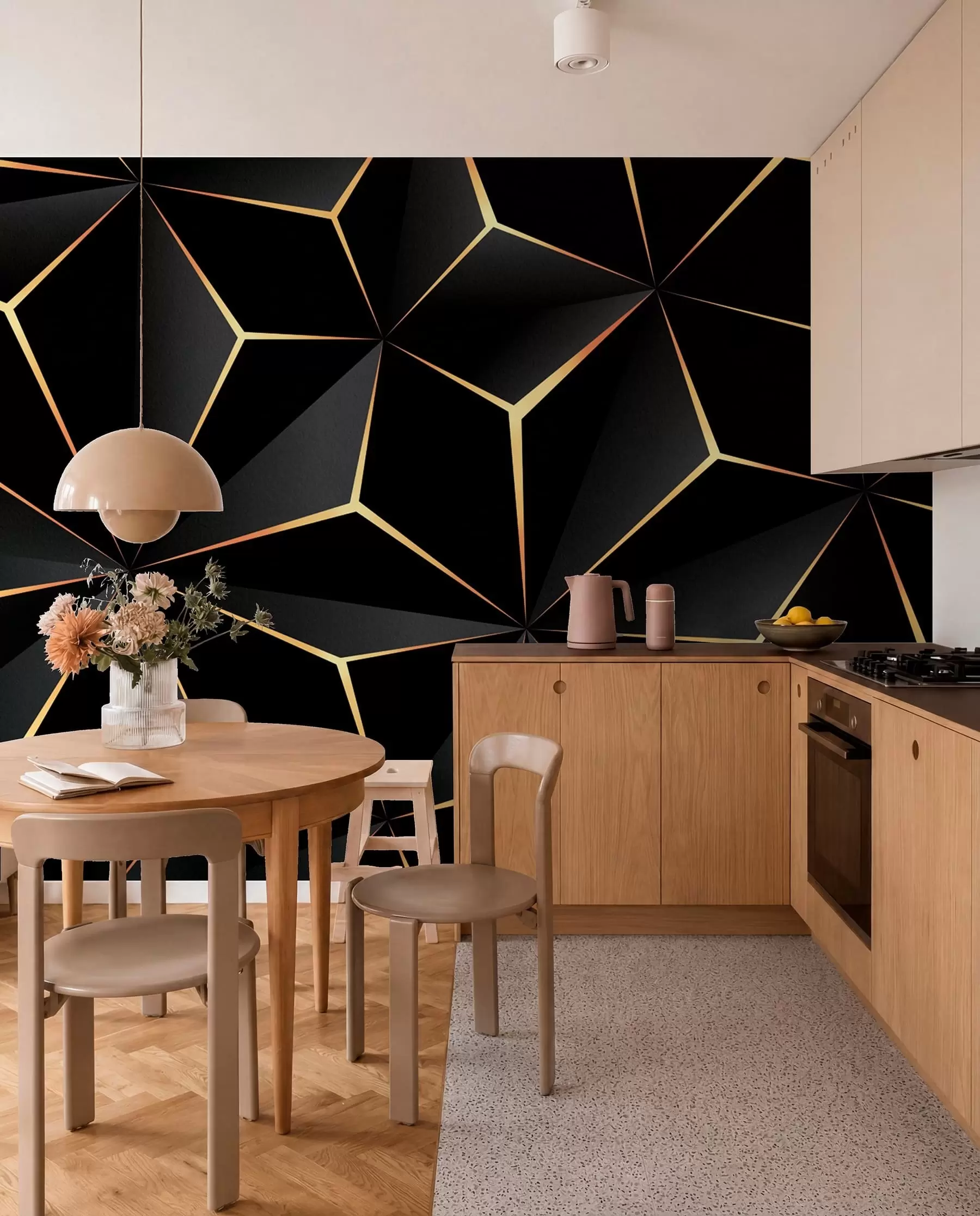 Carta da parati 3D Triangolo nero 