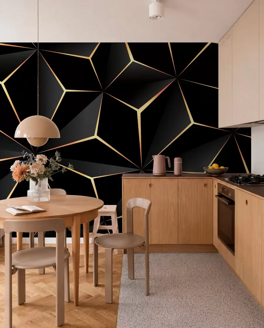 Carta da parati 3D Triangolo nero 