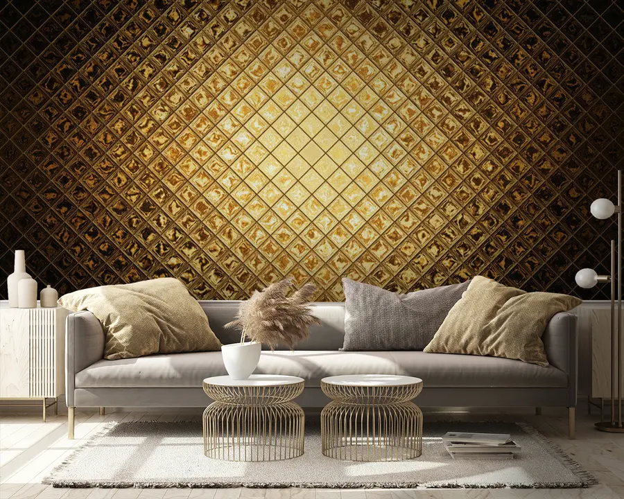 carta da parati Marrone, ambra motivo di rettangoli nr. u23326