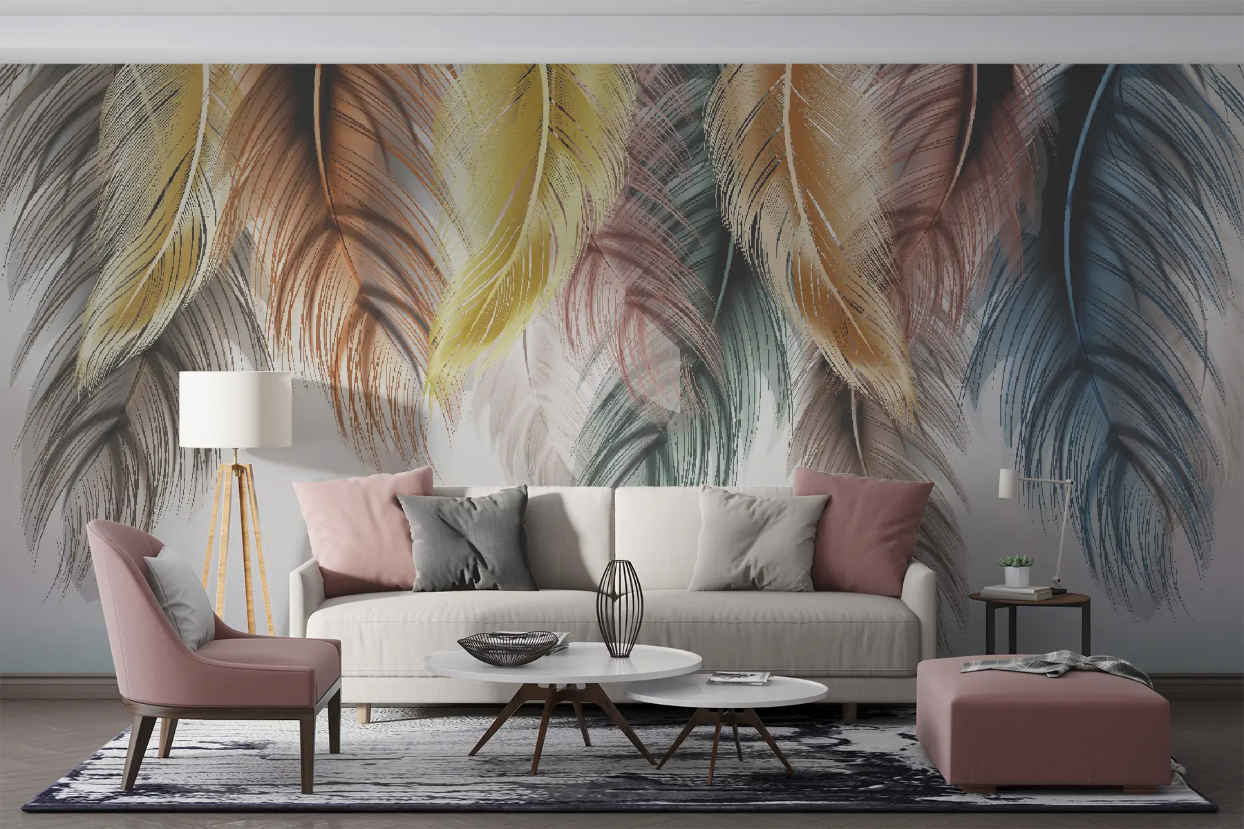 carta da parati Piuma, prodotto animale e ciglia nr. u35491