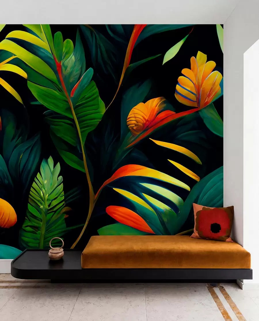 Carta da parati nature Giungla tropicale luminosa 