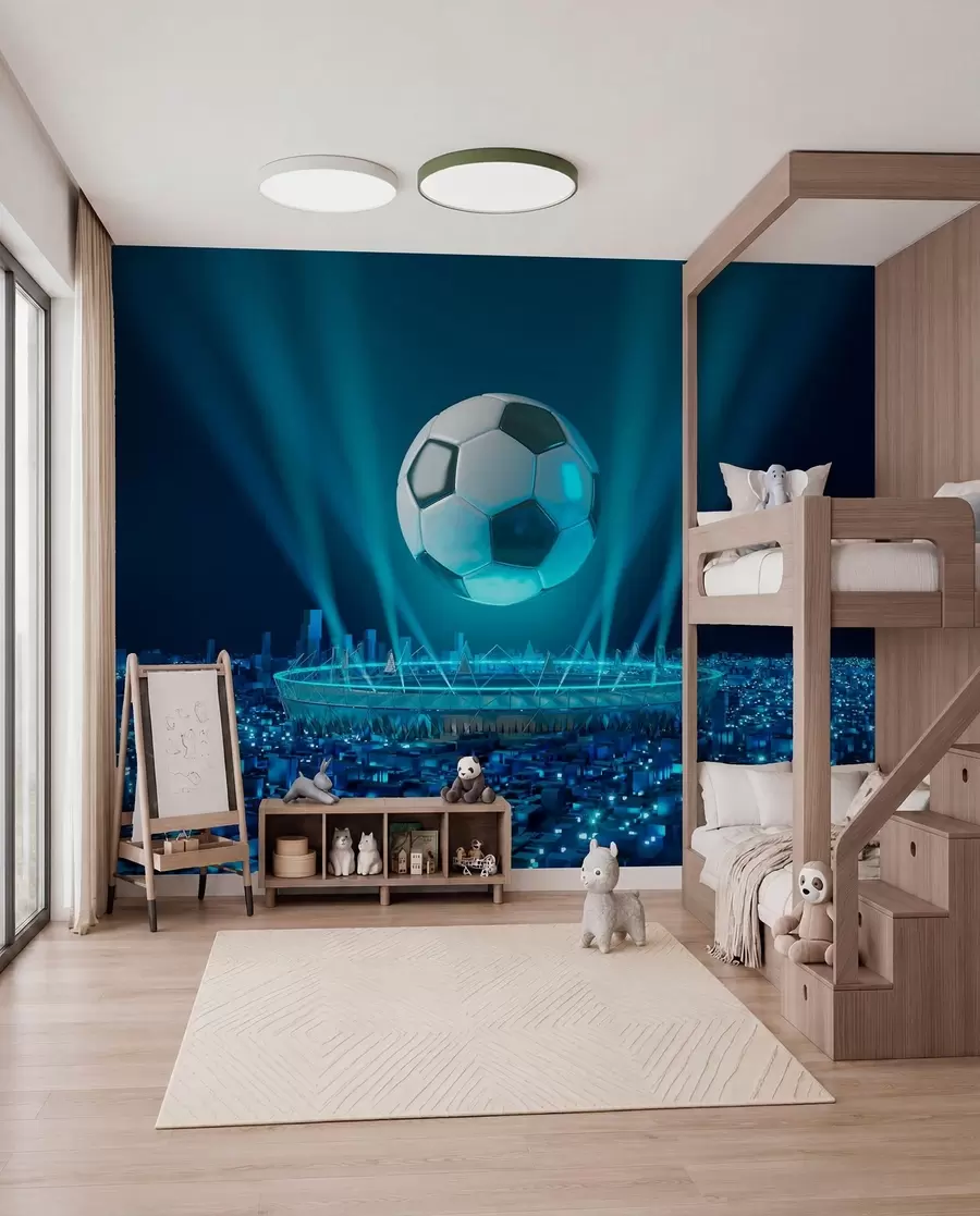 carta da parati Stadio sotto luci blu nr. u72793