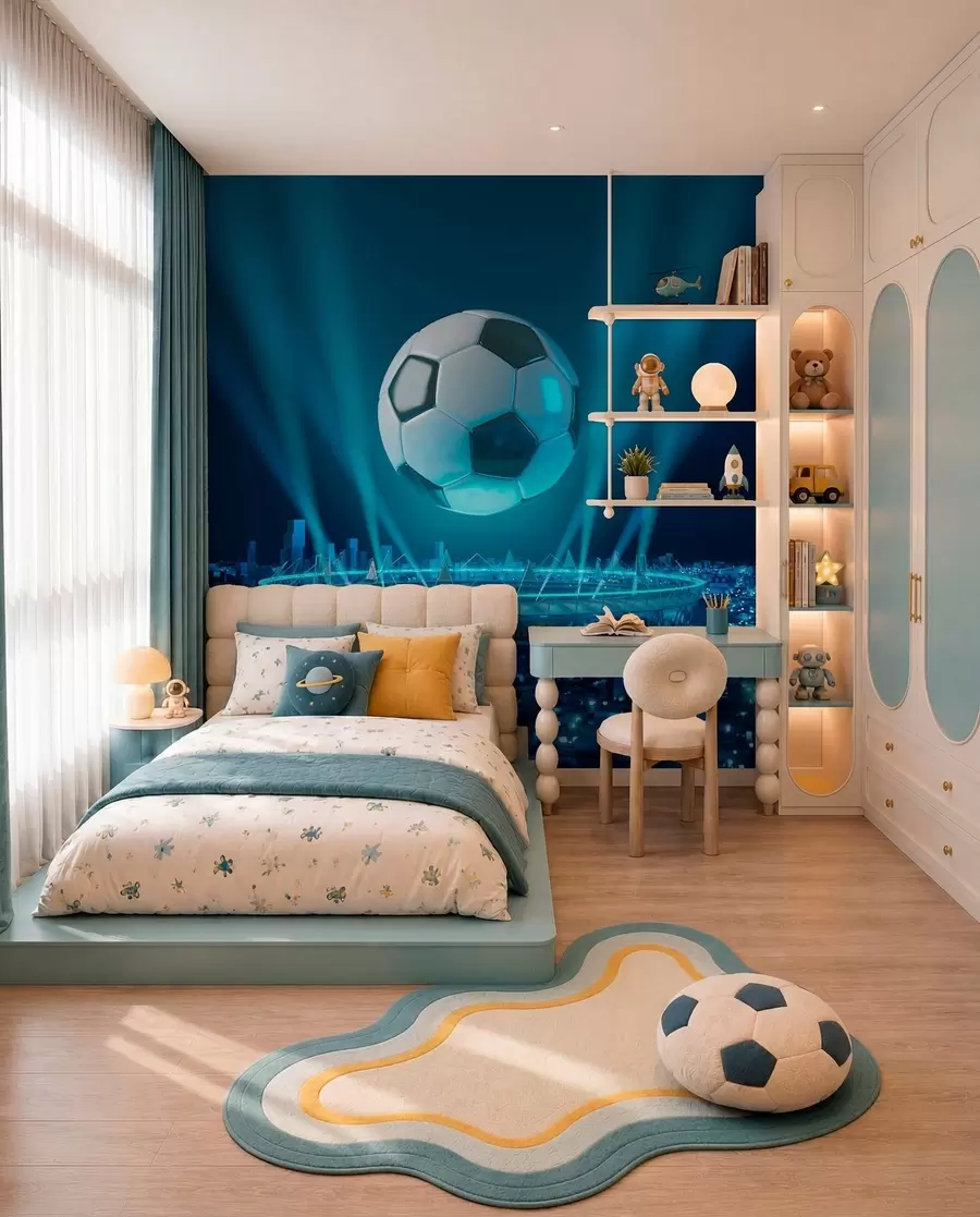 carta da parati Stadio sotto luci blu nr. u72793