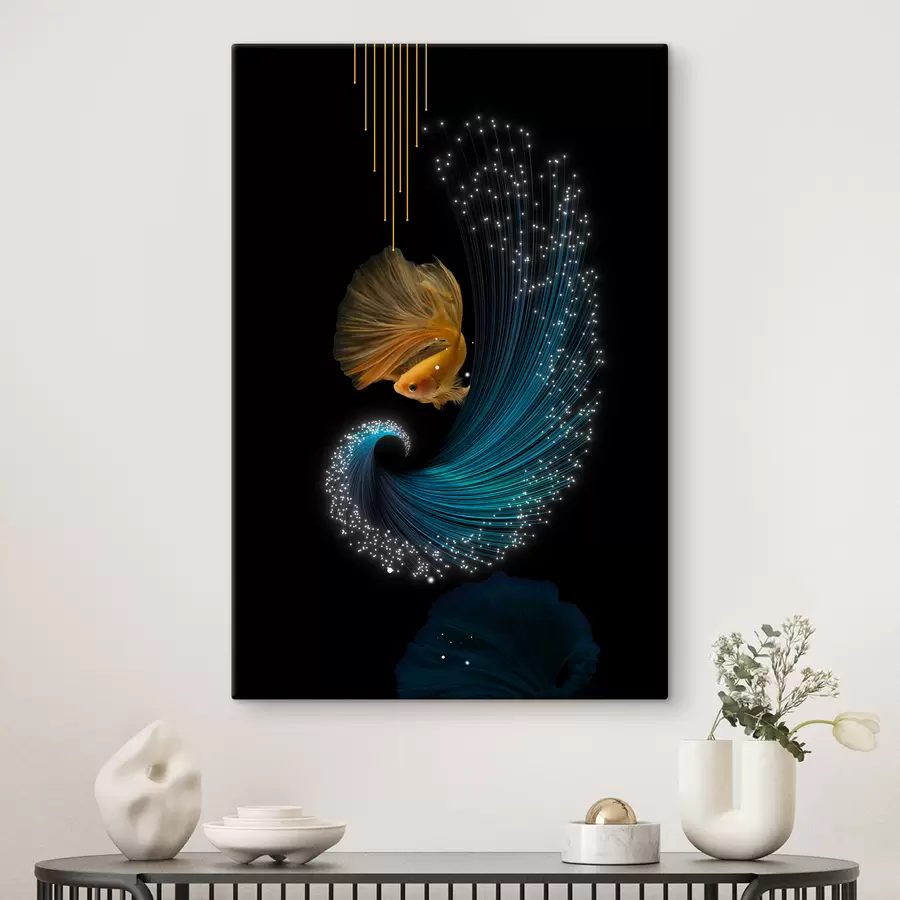 carta da parati Pesce in uno spazio astratto nr. s02874