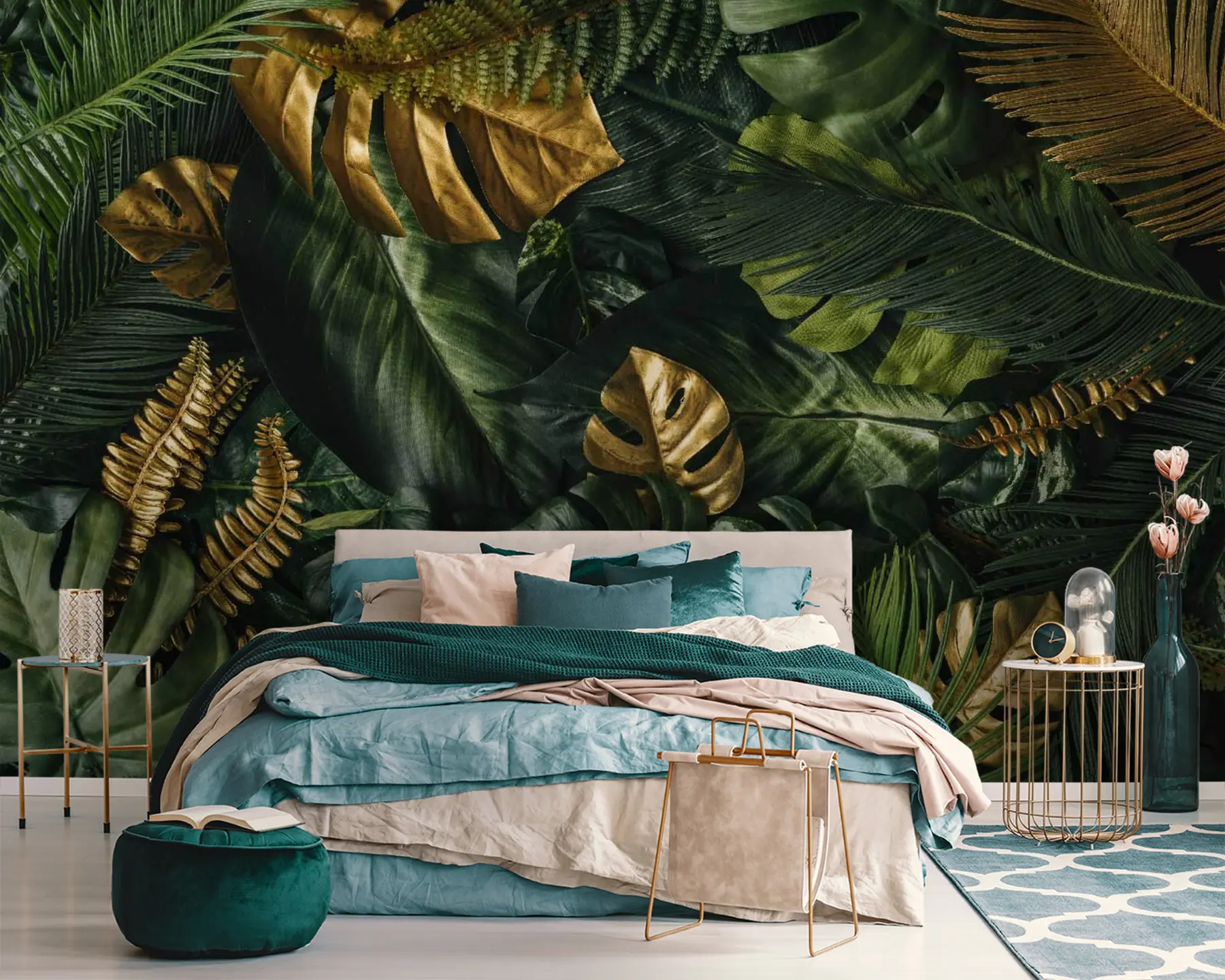 Carta da parati Tropici della Foresta Botanica, pianta e foglia n. u22273