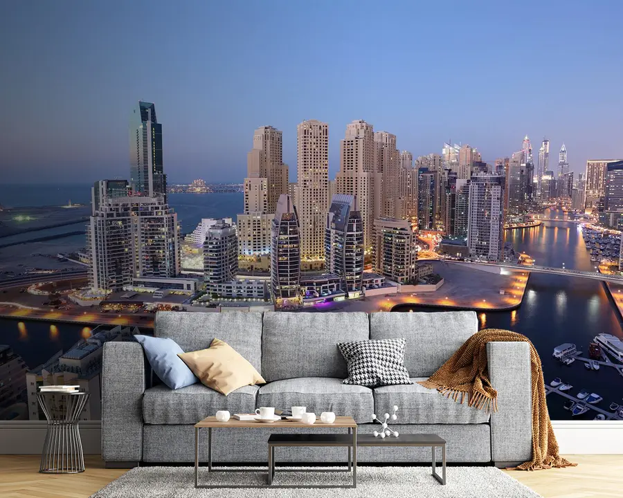 Carta da parati con la vista di città Porti della metropoli 