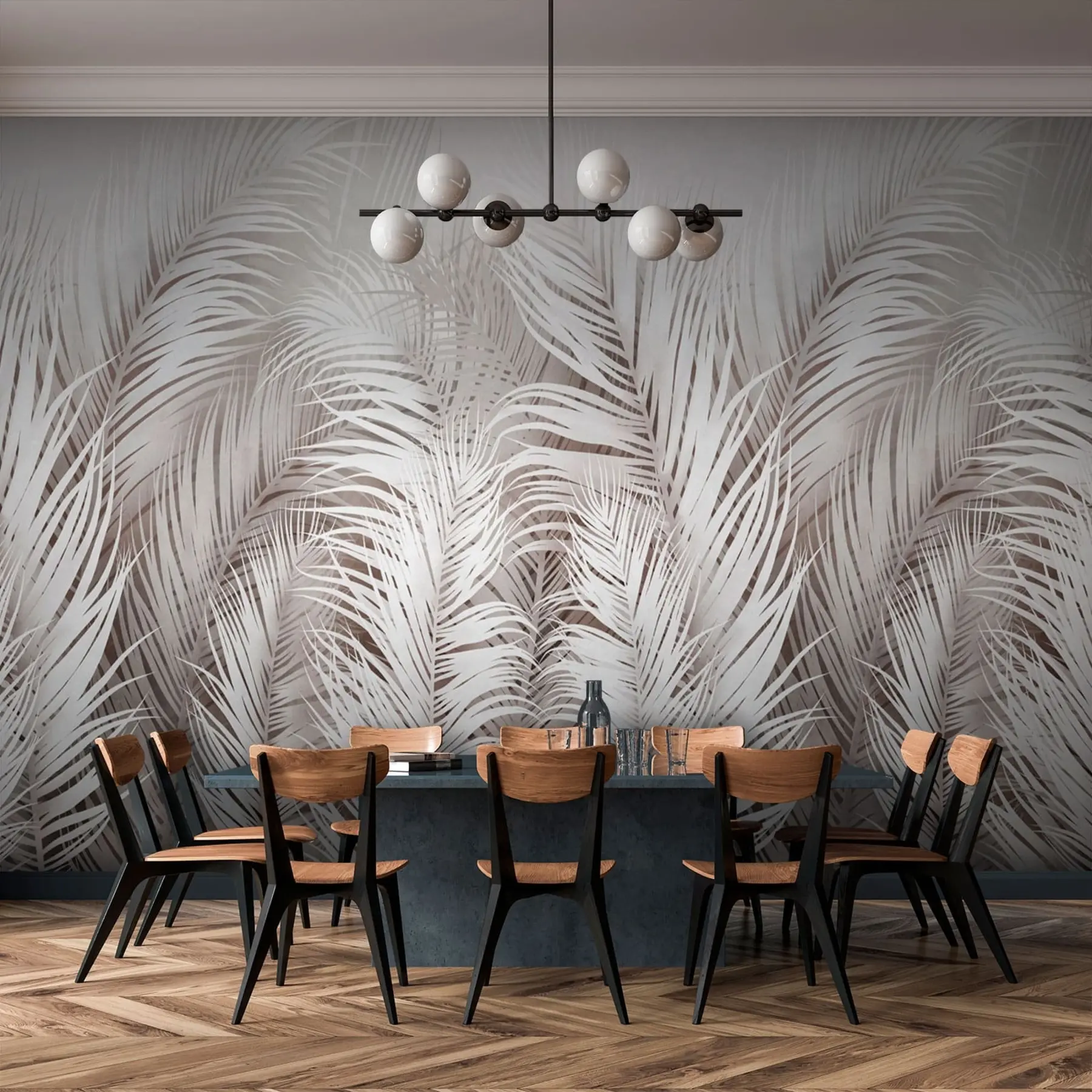 Carta da parati Tropici della Foresta Felci bianche n. u73821