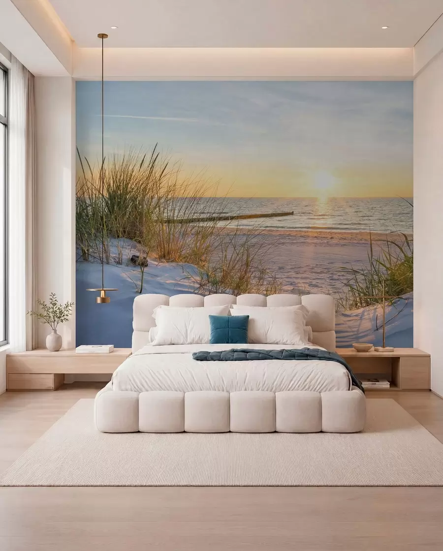 Carta da parati Mare Foto / Panorama Dunes Beach con tramonto