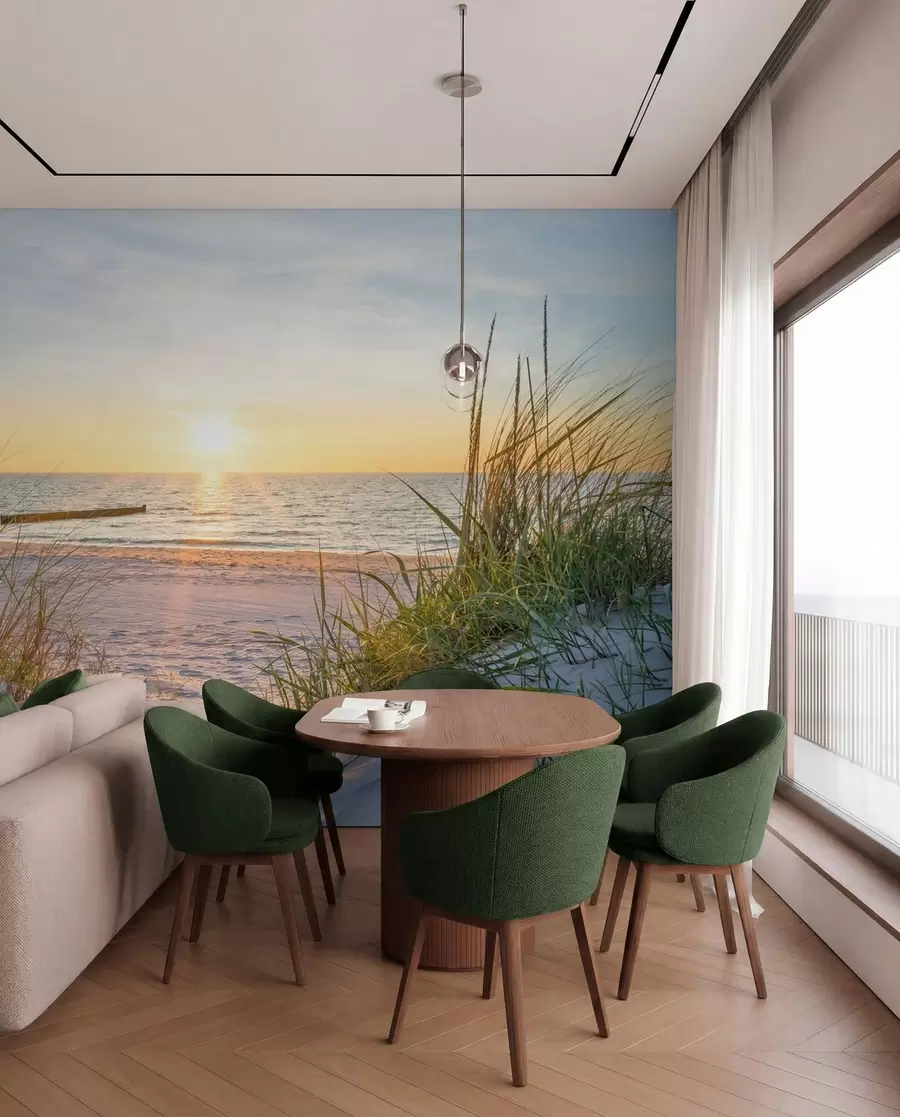 Carta da parati Mare Foto / Panorama Dunes Beach con tramonto