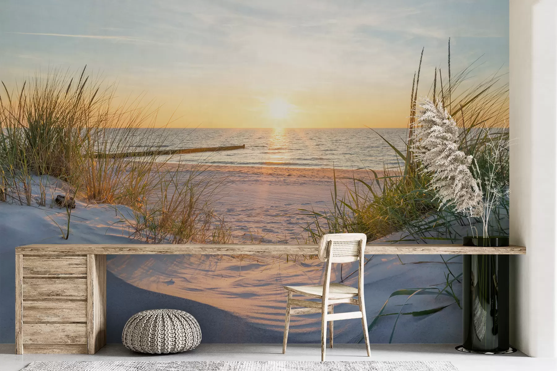 Carta da parati Mare Foto / Panorama Dunes Beach con tramonto