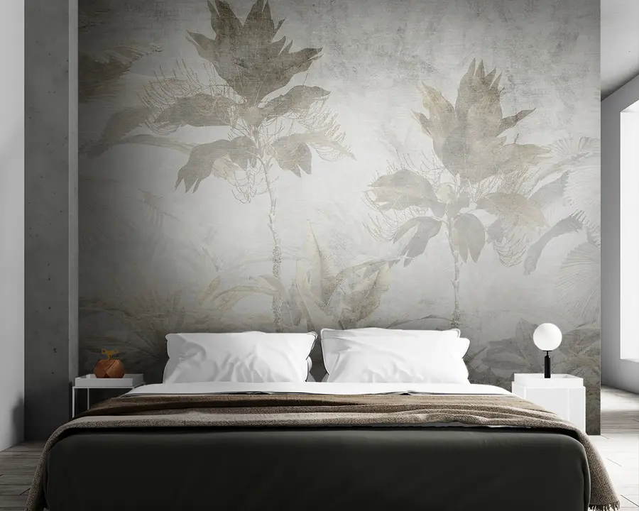 Carta da parati nature Marrone, ramoscello e botanica 