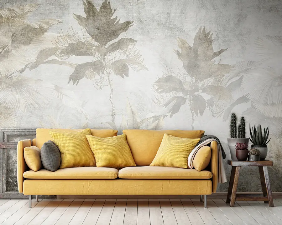 Carta da parati nature Marrone, ramoscello e botanica 