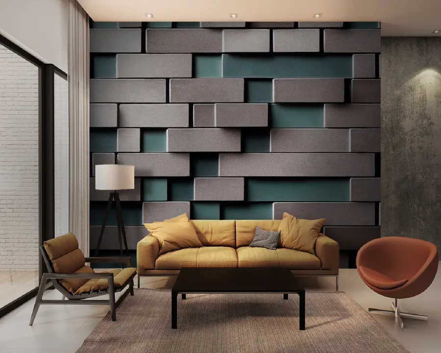 carta da parati Proprietà, rettangolo e azzurro nr. u93411