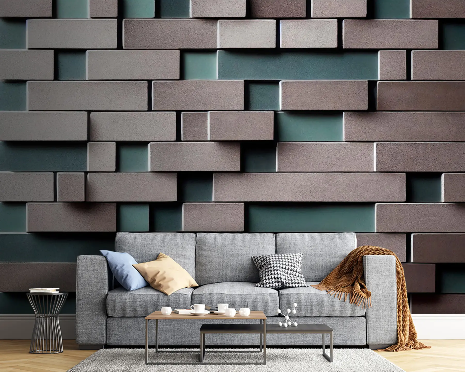 carta da parati Proprietà, rettangolo e azzurro nr. u93411