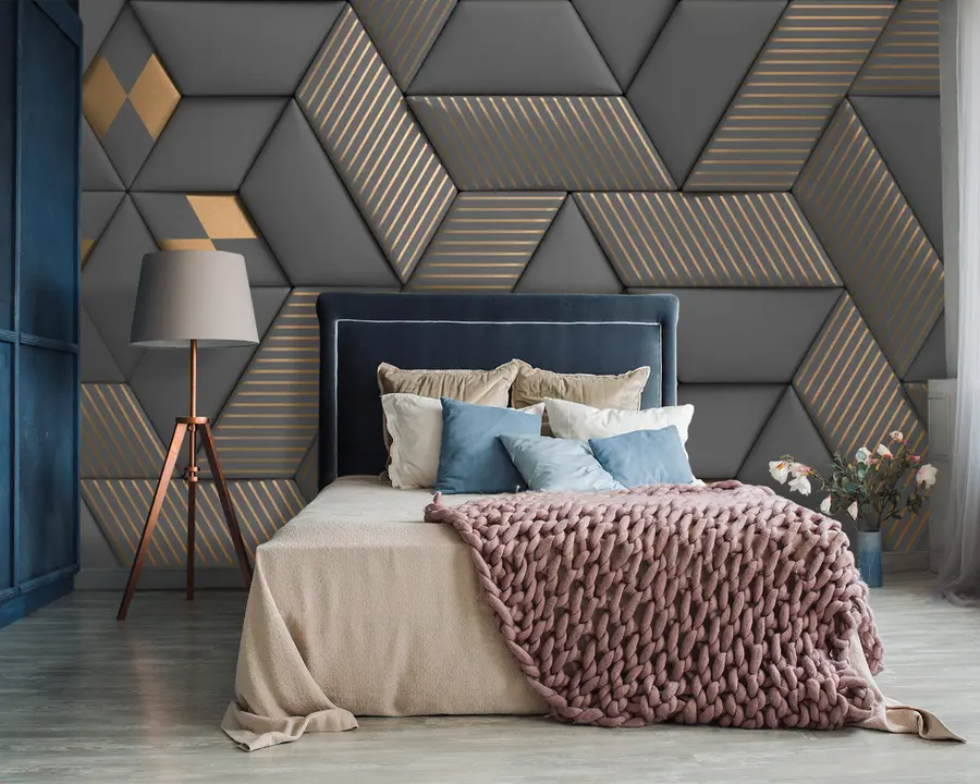 Carta da parati  Forme geometriche 3D Proprietà, rettangolo e architettura