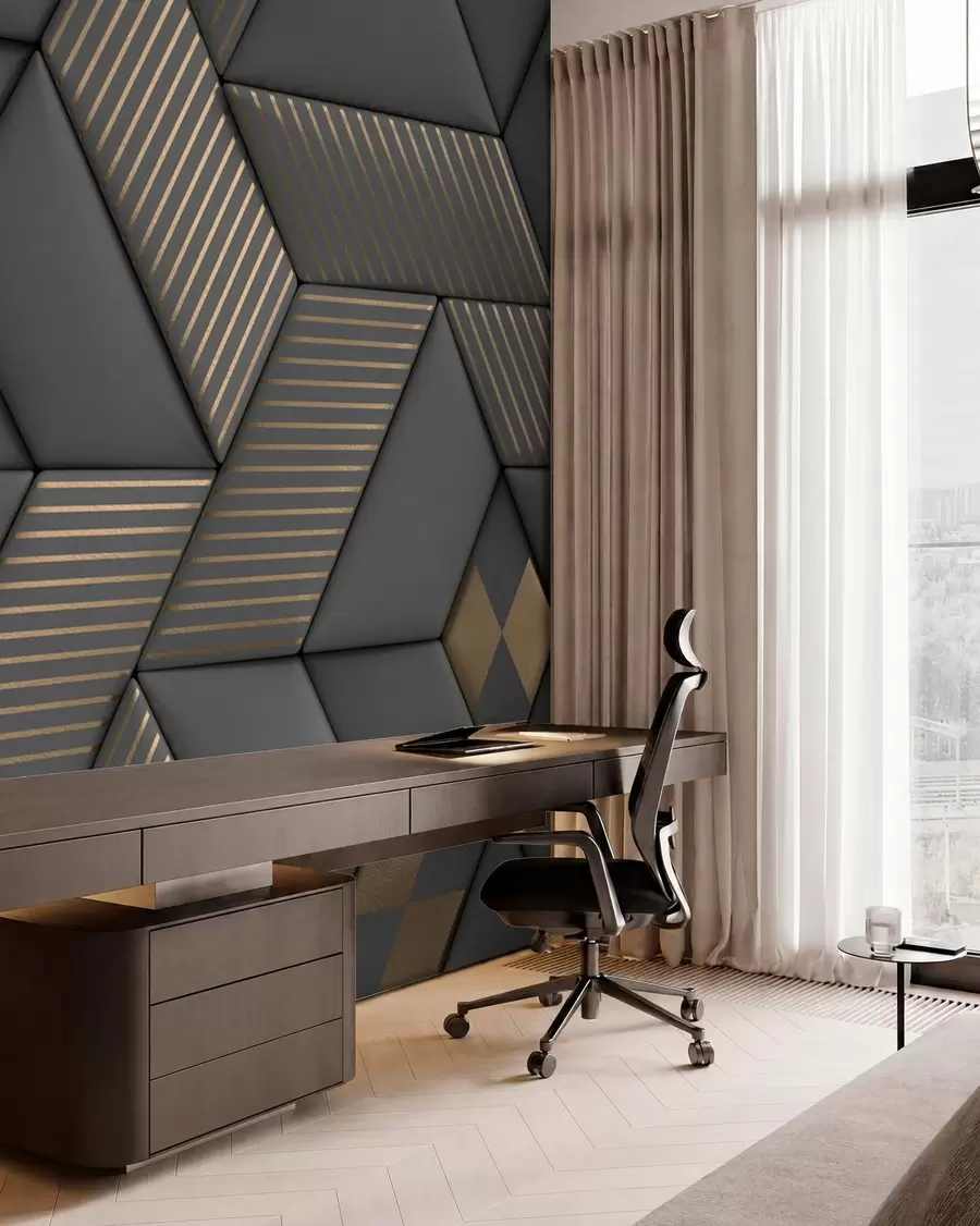 Carta da parati  Forme geometriche 3D Proprietà, rettangolo e architettura