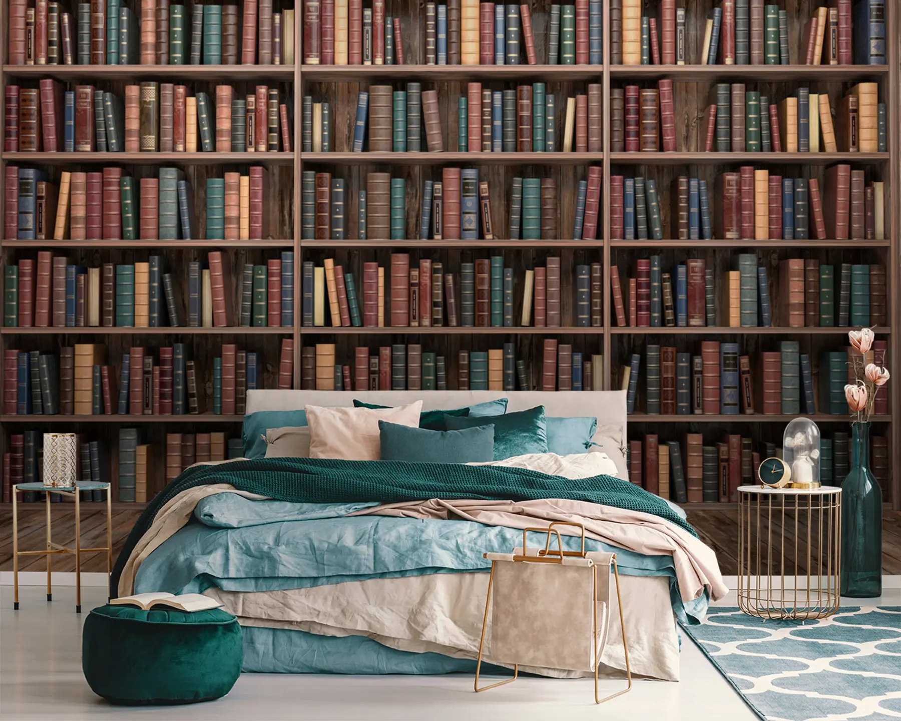 Carta da parati che aumenta lo spazio Biblioteca impressionante