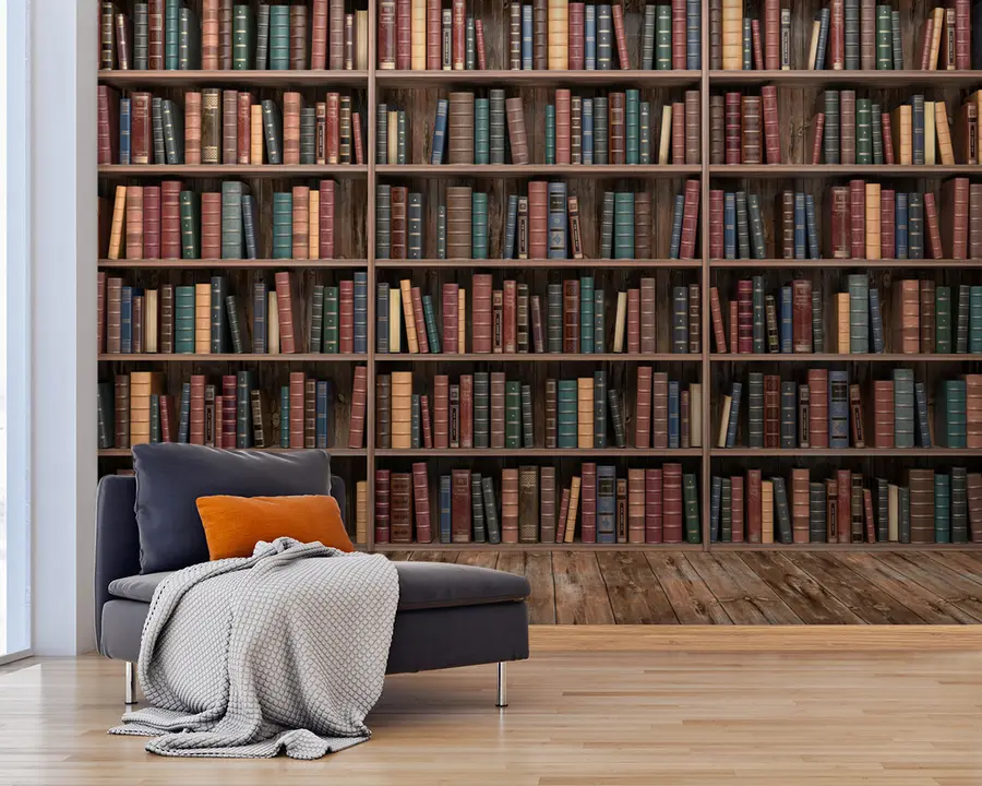 Carta da parati che aumenta lo spazio Biblioteca impressionante