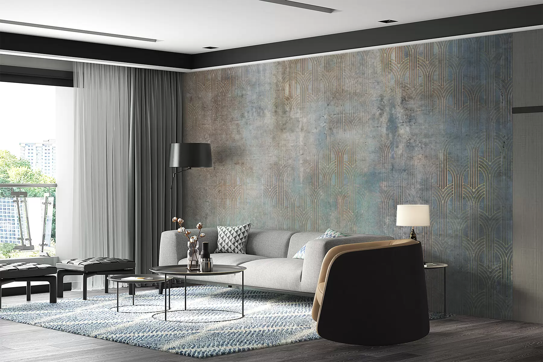 carta da parati Modello ad arco sulla parete del grunge nr. u73973