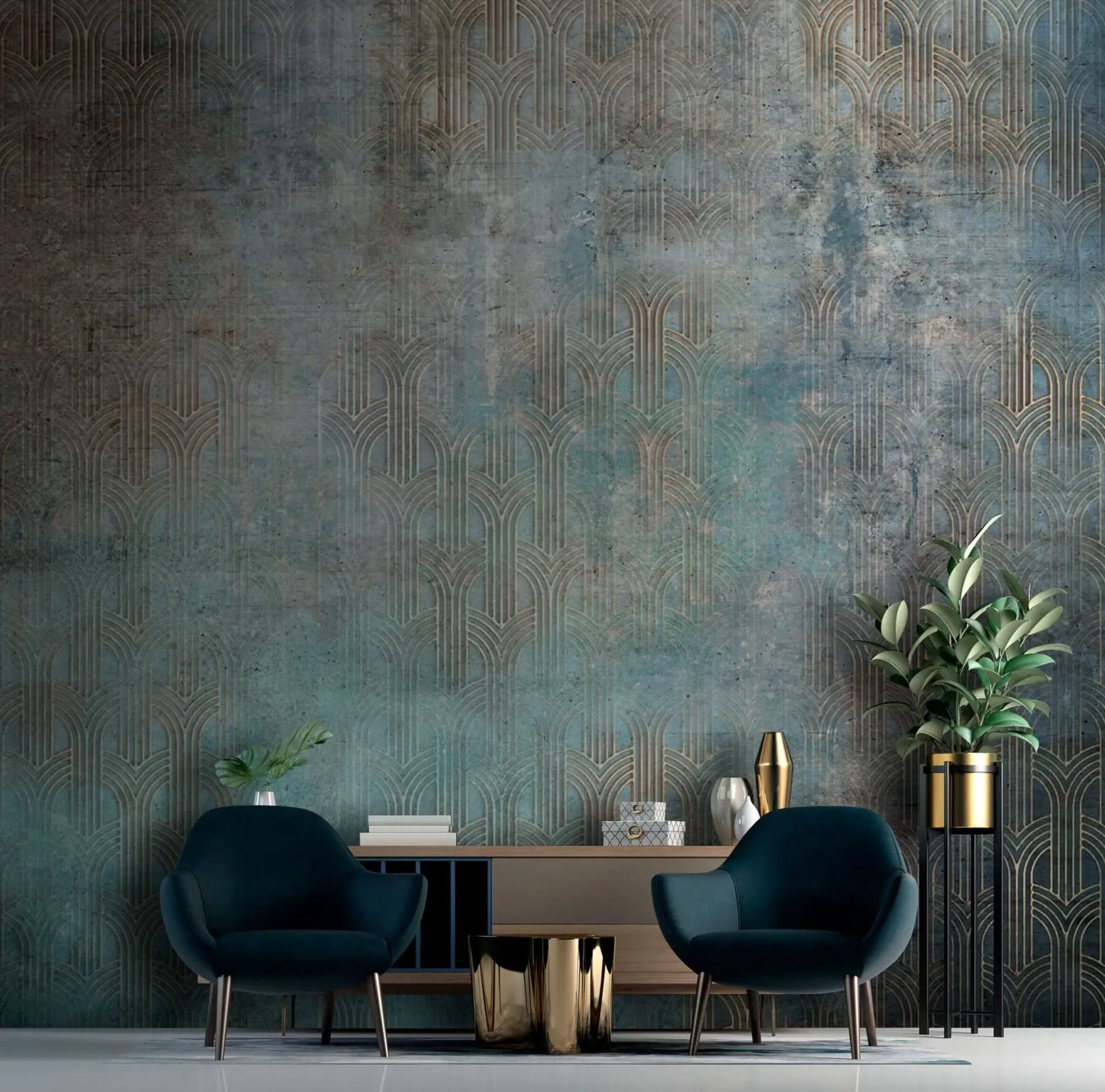 carta da parati Modello ad arco sulla parete del grunge nr. u73973